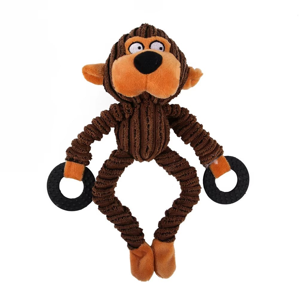 5 Pack Plush Dog Toys Skunk Raccoon Wolf Squeaky Dog Toys for Teething Soft Durable Interactive Dog Chew Toys for Puppies