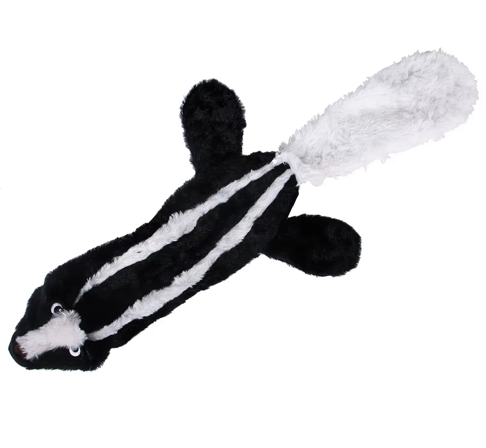 5 Pack Plush Dog Toys Skunk Raccoon Wolf Squeaky Dog Toys for Teething Soft Durable Interactive Dog Chew Toys for Puppies