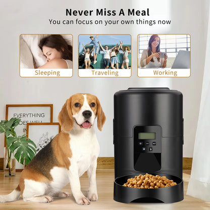 2L Automatic Smart WIFI Button Cat Feeder Pet Food Dispenser for Dry Food Cat Dogs Kibble Dispenser Pet Food Bowl