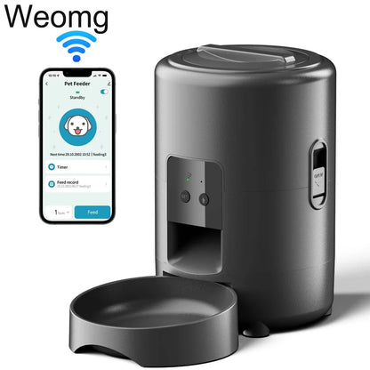 2L Automatic Smart WIFI Button Cat Feeder Pet Food Dispenser for Dry Food Cat Dogs Kibble Dispenser Pet Food Bowl