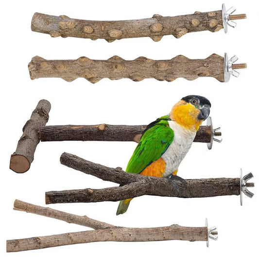 Parrot Perch Bird Cage Accessories, Bird Wooden Branches, Tree Branches, Bird Standing Rods, Standing Rods Set, Bird Toys